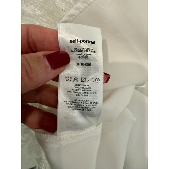 Self-Portrait White Fine Lace Mini Dress NWOT - Size XS - Picture 6 of 9